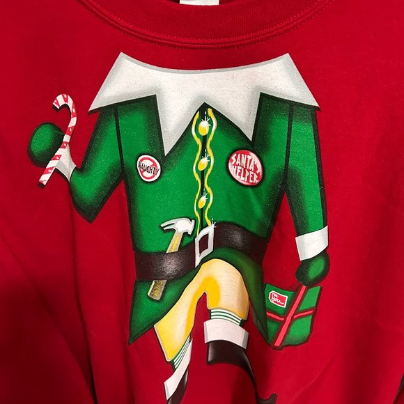 Ugly Christmas Sweater Santa’s Elf Body Unisex Size XXL Red Green - Picture 4 of 6